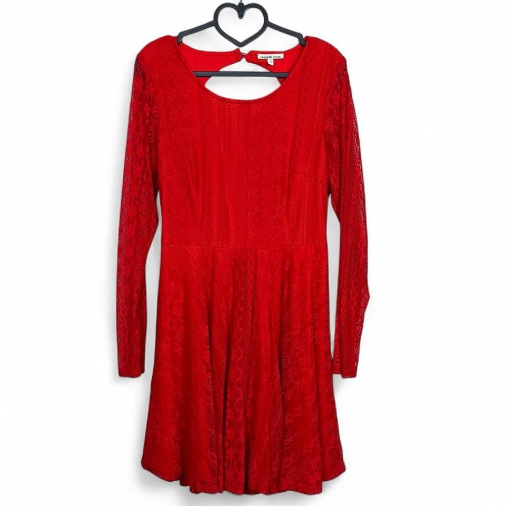 Vintage Charlotte Russe Red lace dress with open back